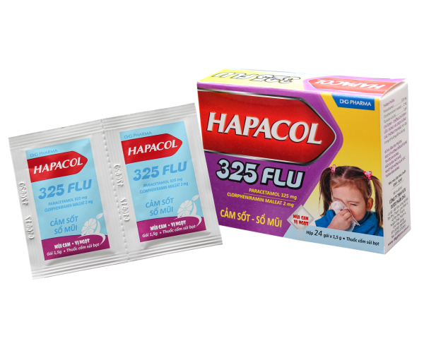 Thuốc trị cảm cúm trẻ em Hapacol 325 Flu (24 gói/hộp)